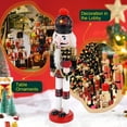 thumbnail image 6 of TJT Nutcracker Soldier Christmas Decorations, Wooden Nutcracker Drum Ornaments Collectible Festive Xmas Figures Decor Gift Indoor 12'' Black Bagpipers, 6 of 12