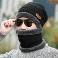 thumbnail image 4 of harmtty 1 Set Fashion Men Winter Hat Scarf Gloves Set Thick Knitted Soft Warm Elastic Colorful Ear Protection Five Fingers Windproof Winter Outdoor Cycling Cap Neck Warp Gloves Set Brown, 4 of 8