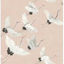 Brewster Windsong Pink Bird Unpasted Non Woven Wallpaper, 20.5-in by 33-ft, 56.4 sq. ft.