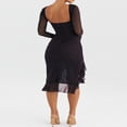 thumbnail image 3 of PENGXIANG Robe à Manches Longues de Couleur Unie pour Femmes dans le Style Midi Bodycon, 3 of 6