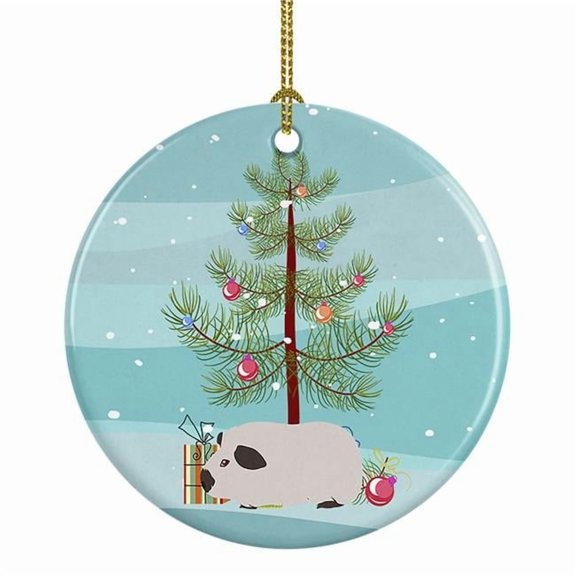 Himalayan Guinea Pig Merry Christmas Ceramic Ornament 2.8 in x 2.8 in
