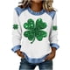 thumbnail image 3 of TaTaai Women's St. Patrick's Day Long Sleeve Blouse Round Neck Patchwork Design Irish Festival Spring Holiday Casual Top Gift, 3 of 5