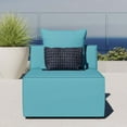thumbnail image 6 of Modway Saybrook Outdoor Patio Upholstered Sectional Sofa Armless Chair in Turquoise, 6 of 6
