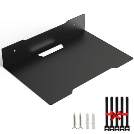 Projector Mount Cable Box Wall Mount Holder Stand, Shelf For Projector Above Bed, Floating Shelves For Game Consoles/AV with Cable Ties Black