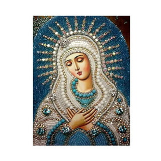 Tela em Diamante Pintura 5D Maria e Jesus Menino Religioso em azul em  Promoção na Americanas