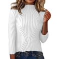 thumbnail image 3 of EDFBUYKRS Female Sweaters Women’S and Women's Plus Cozy Yarn Crewneck Cardigan Sweater with Long Sleeves, Midweight Fall Sweater M, 3 of 8