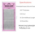 thumbnail image 2 of SKONHED 16 Rows Apply Quickly Natural Long Semi Permanent C/DCurl Faux Mink Hair Lash Extension Premade Volume Fans False Eyelashes 10D-0.07-C-10MM, 2 of 8