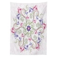 thumbnail image 3 of Ambesonne Purple Mandala Tablecloth Rectangular Table Cover, Classical Tulip, 52"x70", Fern Green Magenta White, 3 of 4