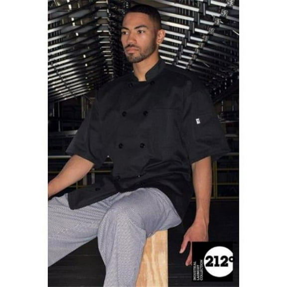 Unisex Veteran Chef Coat, Black - Extra Large