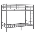 thumbnail image 6 of GZXS Twin Over Twin Size Bunk Bed, Heavy Duty Metal Frame with Built-in Ladder and Full-Length Guardrail, Easy Assembly, Gray, 6 of 10