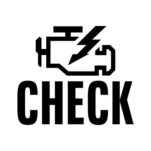 CEL Sticker Decal Die Cut - Self Adhesive Vinyl - Weatherproof - Made in USA - Many Color and Sizes - check engine light jdm euro alert v2