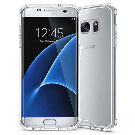 Samsung Galaxy S7 Edge Full Body Hybrid Transparent TPU PC Bumper Case Cover (Best Full Size Pc Case)