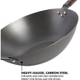 thumbnail image 2 of 14-Inch Carbon Steel Wok and Stir Fry Pan, Heavy-Gauge Flat Bottom for Stovetop Cooking, 2 of 5