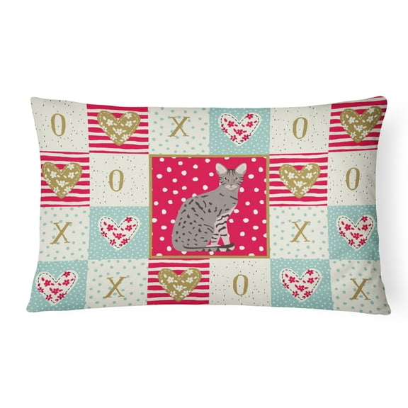 Carolines Treasures CK5773PW1216 Ocicat Cat Love Canvas Fabric Decorative Pillow, 12H x16W, multicolor