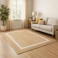 thumbnail image 2 of Tana Natural Braided Jute Rug with White Border – Handwoven 100% Natural Jute, Durable & Soft Carpet for Living Room, Bedroom, or Dining Area – 10' x 14', 2 of 2