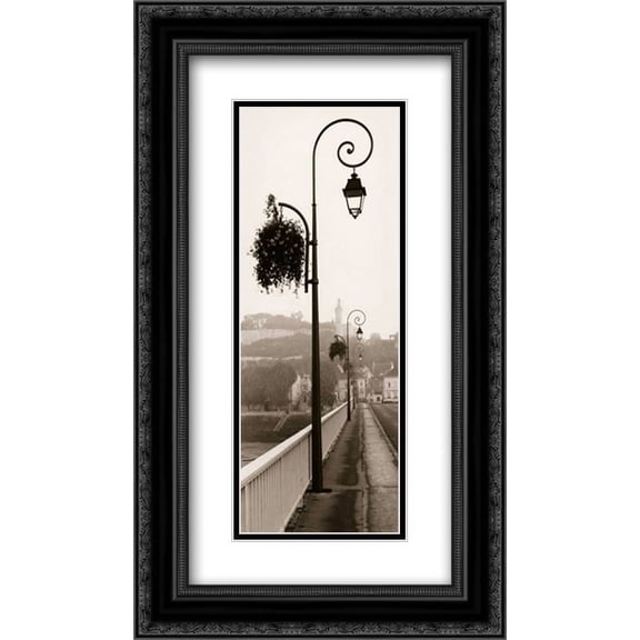 Pont de Chinon 2x Matted 14x24 Black Ornate Framed Art Print by Blaustein, Alan