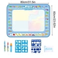 thumbnail image 2 of Large Water Doodle Mat 31.5 x 23.6 Inches Reusable Magic Drawing Canvas with Pens and Stencils for Mess-Free Creative Art Education and Painting, 2 of 2