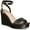 Black Smooth, variant on INC Womens Maverickp Faux Leather Ankle Strap Wedge Sandals