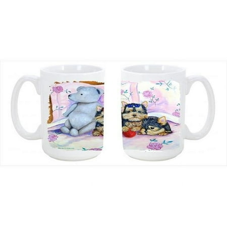

Yorkie Puppies three in a row Dishwasher Safe Microwavable Ceramic Coffee Mug