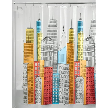 InterDesign Metropolitan Shower Curtain, 72" x 72", Bright/Multi