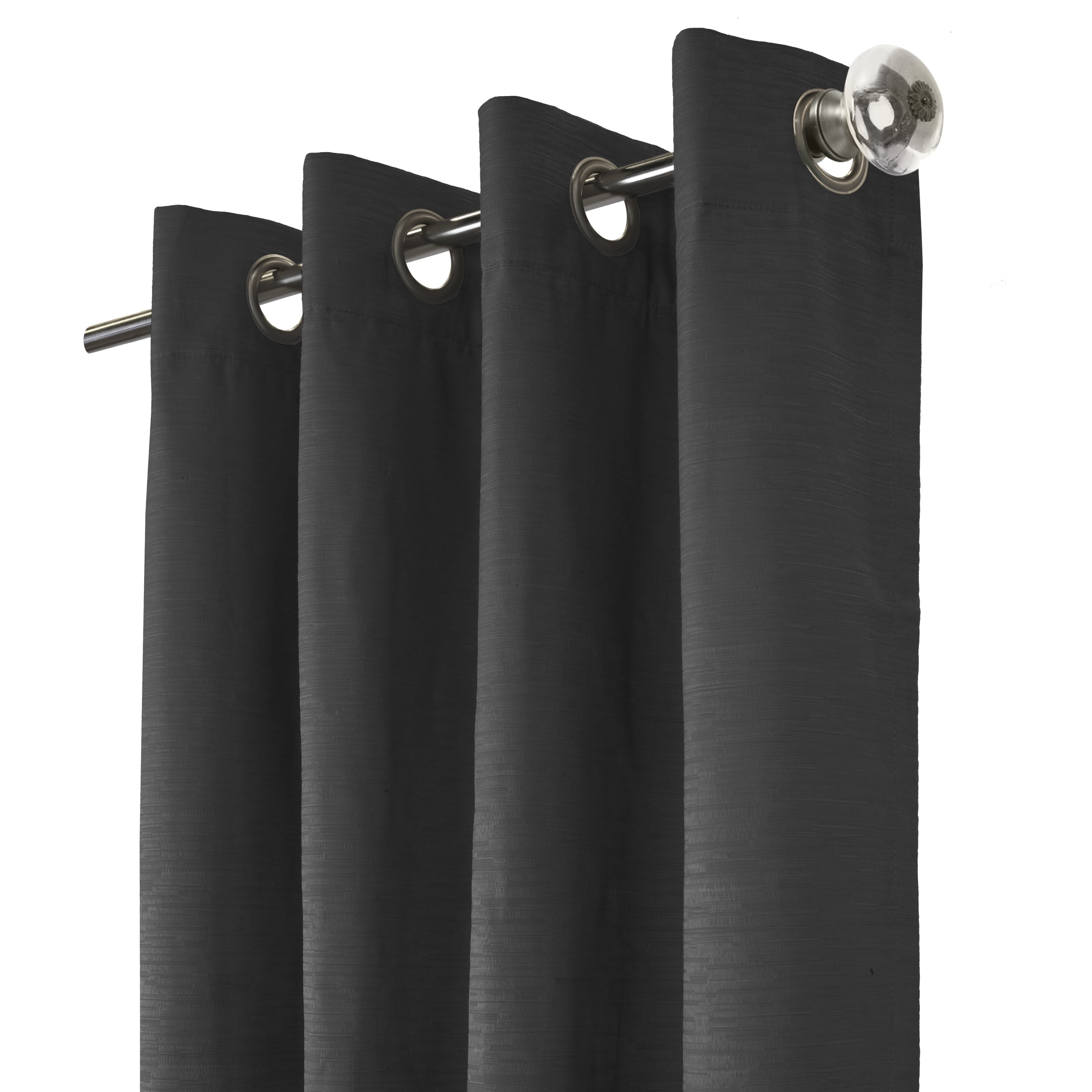 Spirit Total Blackout Textured Curtain Panel 52" x 95" in Black