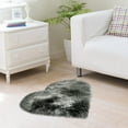 thumbnail image 2 of Guanhe Heart Shaped Rug 14x8inch, Valentine's Day Decoration Bedroom Bedside Blanket Plush Shaggy Furry Floor Rugs Living Room Sofa(Dark gray), 2 of 4