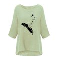 thumbnail image 4 of Camiseta holgada de manga 3/4 con cuello redondo y estampado a la moda para mujer Fridja  fjkfkj3463, 4 of 5
