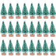 thumbnail image 1 of Árboles navideños de sisal para nieve y escarcha, 24 unidades, verdes con base de madera, 1 of 5