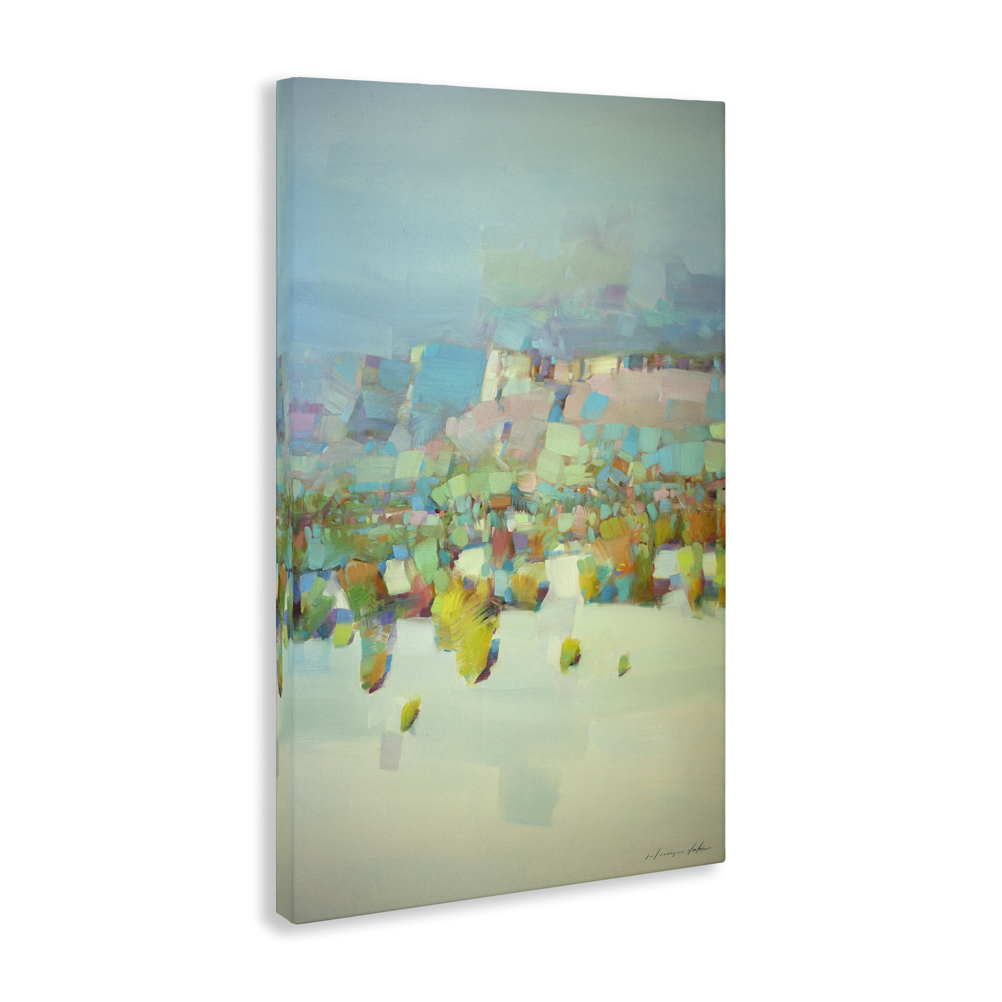 Stupell Industries Contemporary Beach Landscape Abstract Painting Gallery Wrapped Canvas Art Print Wall Art, 16 x 24