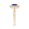 thumbnail image 5 of ANGARA Natural Princess Diana Inspired Blue Sapphire Ring with Diamond Halo in 14K Rose Gold for Women (Size-7x5mm) | September Birthstone, Anniversary, Jewelry Gift for Women | Natural Sapphire Ring, 5 of 11