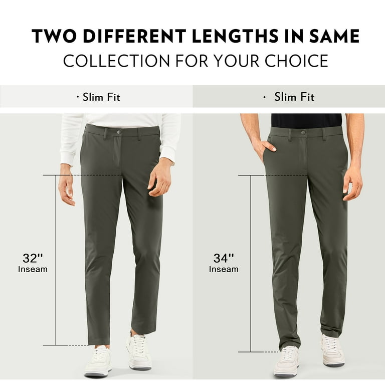 CRZ YOGA Men's Travel Pants - 32''/34'' Slim - Stretch Quick Dry Thick Golf  Work Pant with Pockets 