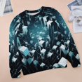 thumbnail image 6 of Sweatshirt For Womens Crewneck Geometric Lattice Hoodies Teen Girls Cute, 6 of 7