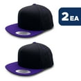 thumbnail image 4 of L2K Men's 5 Panel Cotton Twill Snapback 2 Tone Caps 6007 Black / Purple 24PACK, 4 of 7