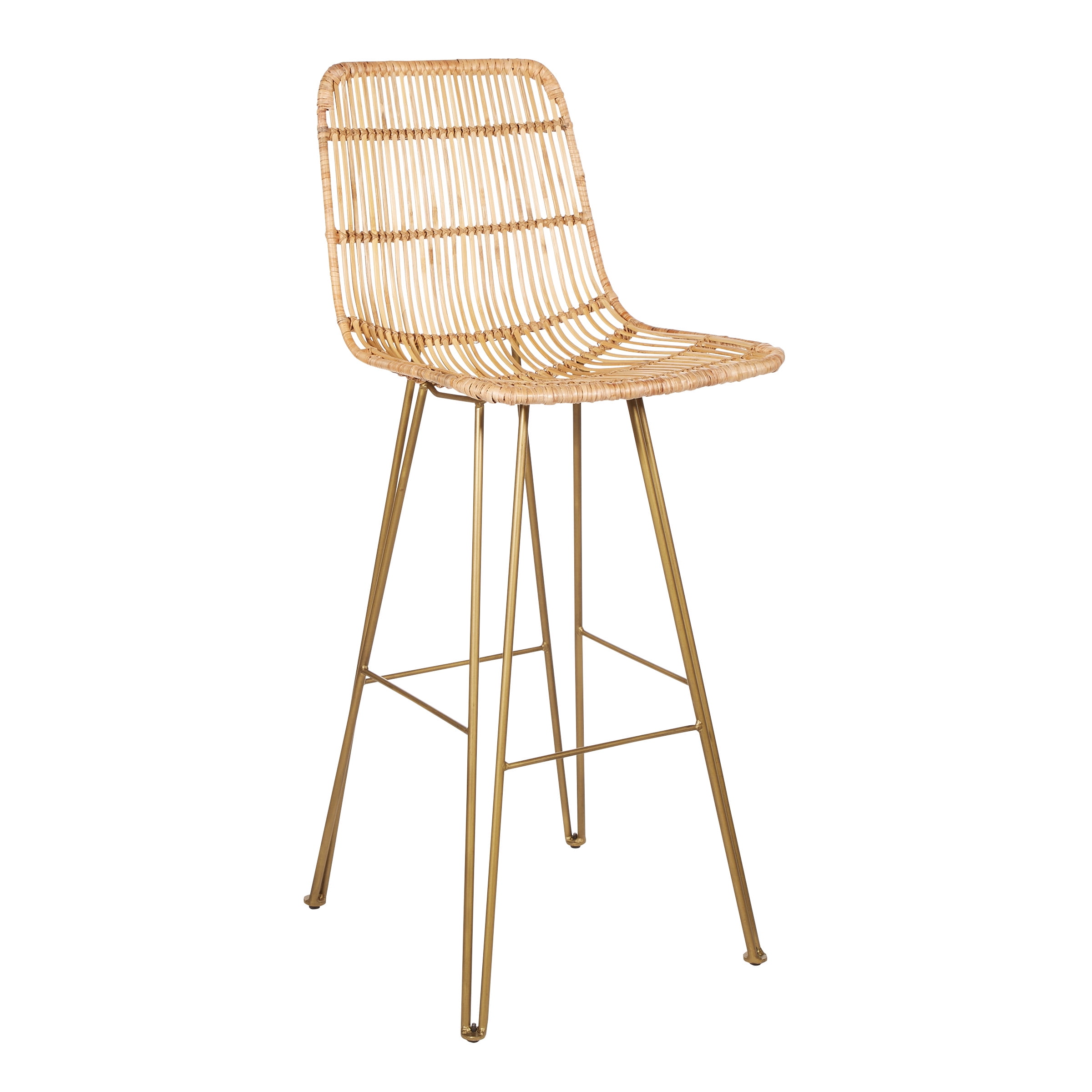 Inspired By Bassett Capri 30 Barstool With Natual Weave And Antique Brass Metal Finish 2 Ctn Walmart Com Walmart Com