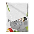 thumbnail image 2 of Cartoon Soft Flannel Fleece Throw Blanket, Style Zoo Animals Safari Jungle Mascots Tropical Forest Wildlife Pattern, Cozy Plush for Indoor and Outdoor Use, 70" x 90", Multicolor, by Ambesonne, 2 of 5