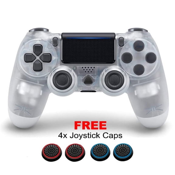 NETNEW Wireless Game Controller Compatible with PS4/Slim/Pro with Upgraded Joystick - Crystal White
