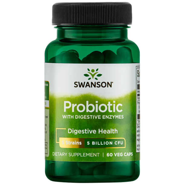 Swanson Probiotic with Digestive Enzymes 5 Billion Cfu 60 Veggie