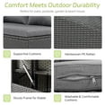 thumbnail image 3 of 5 Pieces Patio Furniture Set, Outdoor All Weather Sectional Wicker Conversation Set with 2 Extendable Side Tables & Table, Gray, 3 of 10