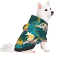 thumbnail image 2 of Goofa Hawaiian Style Pattern Small Dog Sweater Hoodies Pet Grey Hooded Soft Fleece Sweatshirts with Pocket Fall Winter Puppy Cat Sweaters Warm Clothes-Large, 2 of 8