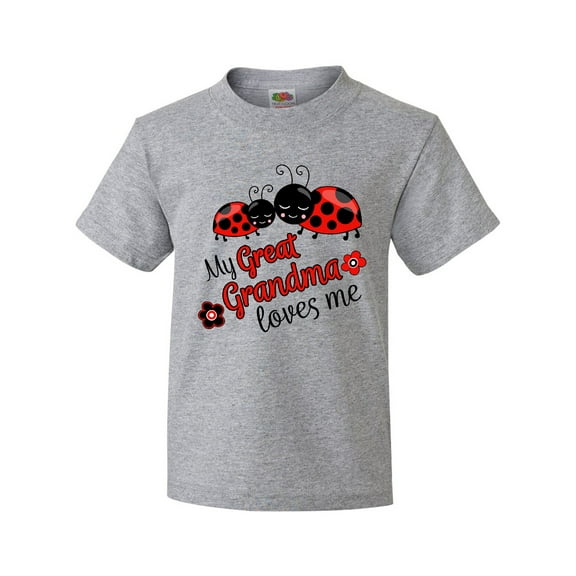 Inktastic My Great Grandma Loves Me with Cute Ladybugs Youth T-Shirt