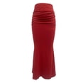 thumbnail image 5 of Ruched Maxi Bodycon Skirts for Women High Waisted Slimming Dressy Casual Long Skirt Going out Outfit, 5 of 8