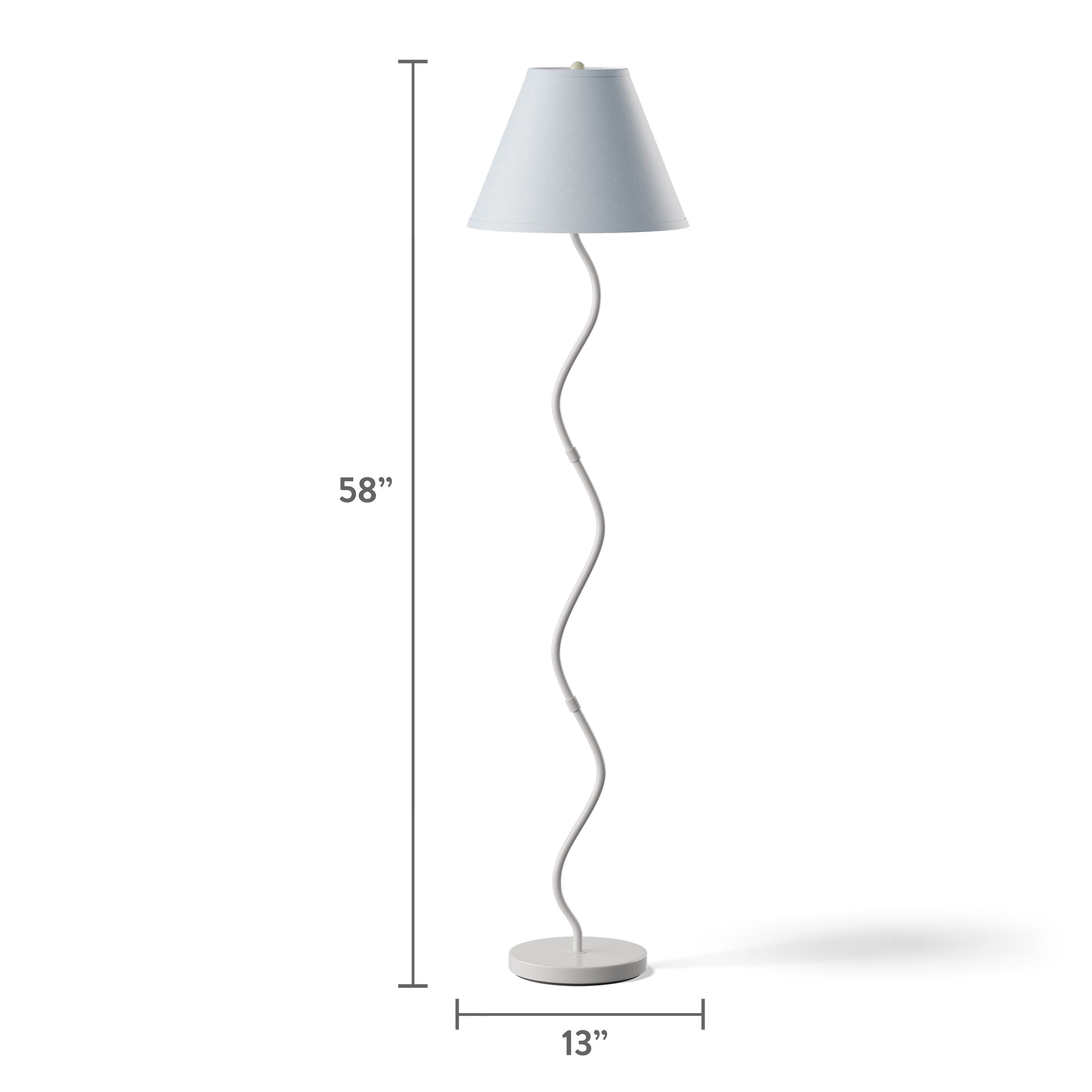 Mainstays 58 in Greige Floor Lamp with Fabric Shade