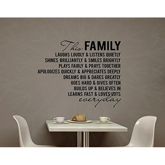 This Family Loves Lots Wall Art Decals Vinyl Wall Words Sticker Quote, Black, 29x23-Inch