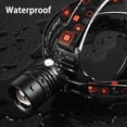 thumbnail image 6 of 990000 Lumen LED Rechargeable Headlamp, 60H Long Battery Life Head Lamp with 5 Modes & IPX7 Waterproof & Zoomable, 120° Adjustable Head Light for Adults, Outdoor, Camping, Hardhat, 6 of 6