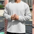 thumbnail image 2 of Zedker Men's Long Sleeve Shirts Ribbed Pullover Shirt Losse Fit Thermal Tops Crew Neck Stretchy Shirts Comfy Outdoor Shirts for Men, 2 of 8