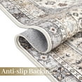 thumbnail image 4 of GlowSol 9' x 12' Vintage Area Rug Boho Floral Living Room Rug Medallion Distressed Large Area Rug Stain Resistant Carpet, Beige Brown, 4 of 6