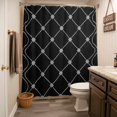 thumbnail image 3 of Black Plaid Shower Curtain - Water Repellent Fabric Shower Curtains Washable, Farmhouse Art Checkered Modern Decorative Polyester Cloth Bathroom Curtains Modern Bath Decor 36"x72", 3 of 8