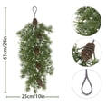 thumbnail image 3 of Clearance Under $5, Artificial Teardrop Swag Hanging Greenery Faux Pine and Cedar Accent with Cones for Front Door Mantel and Window Decor, 61cm(E), 3 of 5