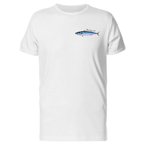 Blue Mackerel Fish Illustration Tee Men's -Image by Shutterstock