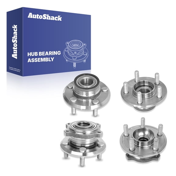 AutoShack Front & Rear Hub Bearing Assemblies for Dodge & Chrysler, Charger 2009-2014 300 2009-2014 Challenger 2008-2014, RWD V6 2.7L 3.5L 3.6L V8 5.7L 6.1L 6.4L - Without ABS, 5-Lug